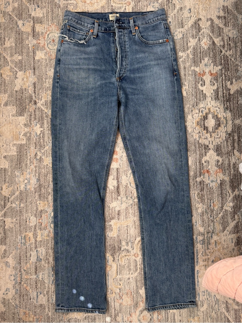 Citizens of Humanity Charlotte High Rise Straight Jeans Size 25 Medium Blue